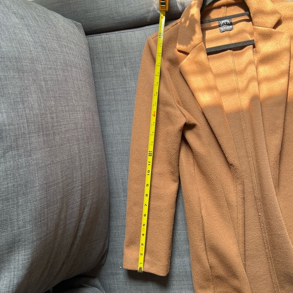 Zara Camel Lapel Coat Size M - Picture 5 of 5